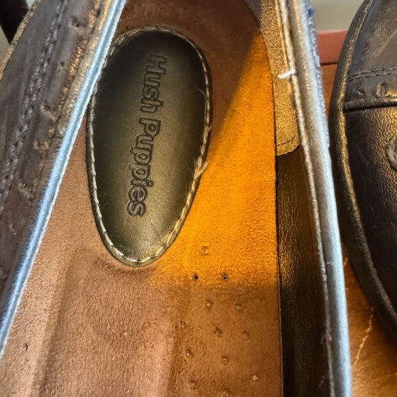 Hush Puppies Dark NavyLeather Slip-On Flats. Size 11W Comfort Shoe. - Picture 3 of 12
